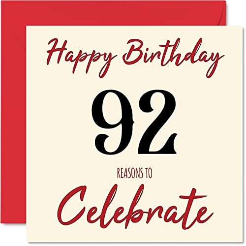 Consigue ahora Divertidas tarjetas cumpleaños 92 para hombres y mujeres Reasons To – Tarjeta feliz cumpleaños para abuelo abuelo niñera tarjetas felicitación 145 mmx145 mm tarjeta cumpleaños 92 Regalos Rebajas 2024 | regaloscumple.com