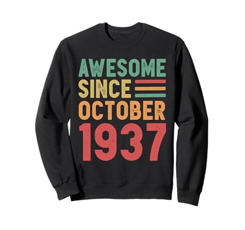 Consigue ahora Impresionante regalo 90 cumpleaños Regalos desde octubre 1937 Sudadera Top Precio 2025 | regaloscumple.com