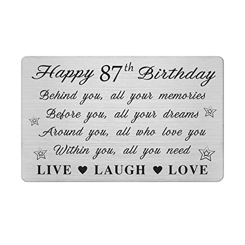 Comprar FALOGI Tarjeta felicitación Catálogo 87 cumpleaños 87 años para hombres y mujeres tarjeta cartera grabada personalizada Rebajas 2024 | regaloscumple.com