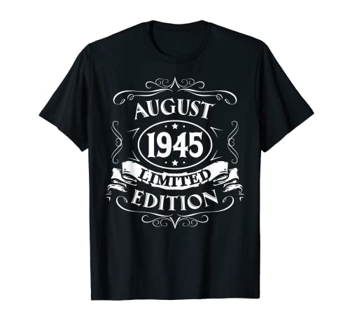 Comprar Agosto 1945 Edición Limitada Catálogo Regalo Nacido En Agosto 1945 Camiseta Rebajas 2024 | regaloscumple.com