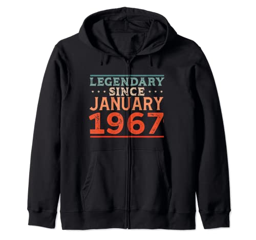 Comprar Legendaria desde enero 1967 Fiesta cumpleaños retro los años 60 Sudadera Promoción con Capucha Rebajas 2024 | regaloscumple.com