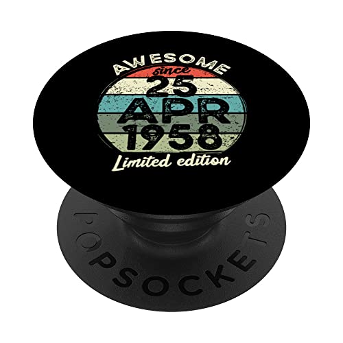 Consigue ahora Camiseta cumpleaños 65 años BlackFriday 25 abril 1958 65 cumpleaños PopSockets PopGrip Intercambiable Ofertas 2024 | regaloscumple.com