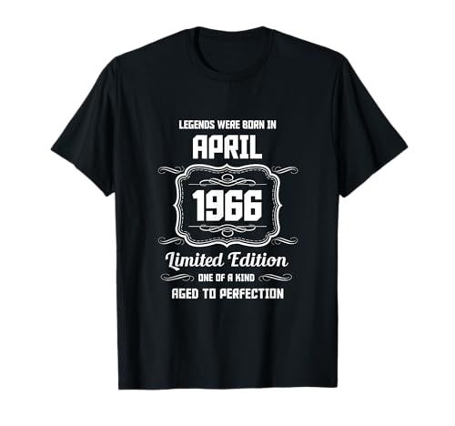 Consigue ahora Las leyendas nacieron Regalos en abril 1966 Camiseta Rebajas 2024 | regaloscumple.com