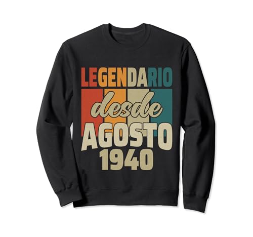 Consigue ahora Navidad Legendario Desde Agosto 1940 - Cumpleaños 84 Años Sudadera Top Precio 2025 | regaloscumple.com