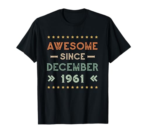 Comprar Awesome Since December 1961 Birthday Design BlackFriday Camiseta Top Precio 2025 | regaloscumple.com