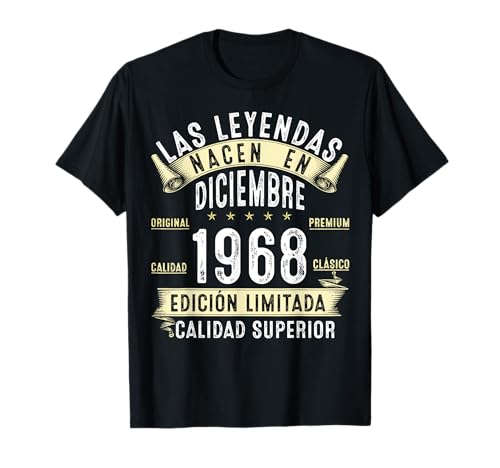 Consigue ahora 56 Años Cumpleaños Las Leyendas nacen en diciembre Promoción 1968 Camiseta Top Precio 2024 | regaloscumple.com