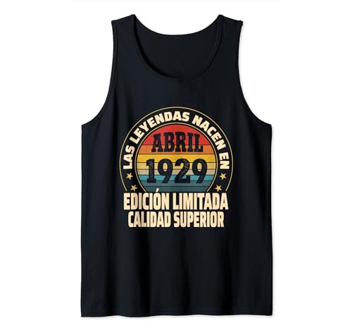 Comprar Edición Regalos Limitada Abril 1929 - Cumpleaños 95 Años Camiseta sin Mangas Top Precio 2024 | regaloscumple.com
