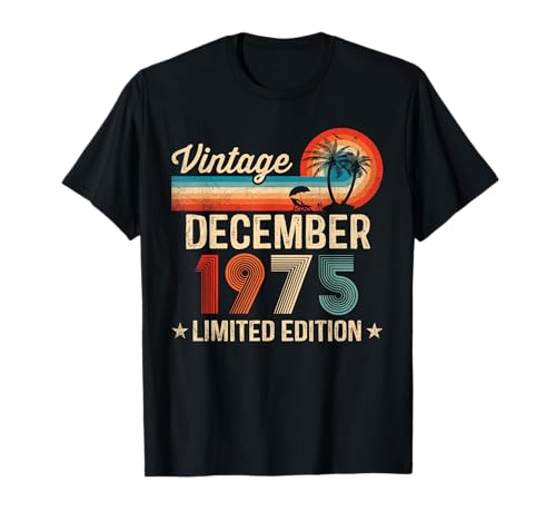 Consigue ahora 46 Años 46 Cumpleaños Vintage Diciembre 1975 Promoción Hombres Mujeres Camiseta Rebajas 2024 | regaloscumple.com