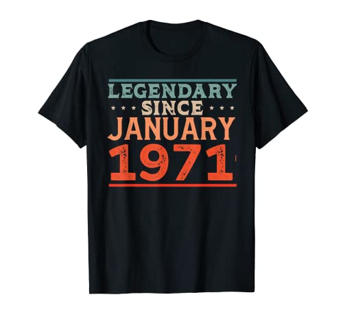 Comprar Legendaria desde Regalos enero 1971 Fiesta cumpleaños retro los 70 Camiseta Rebajas 2024 | regaloscumple.com