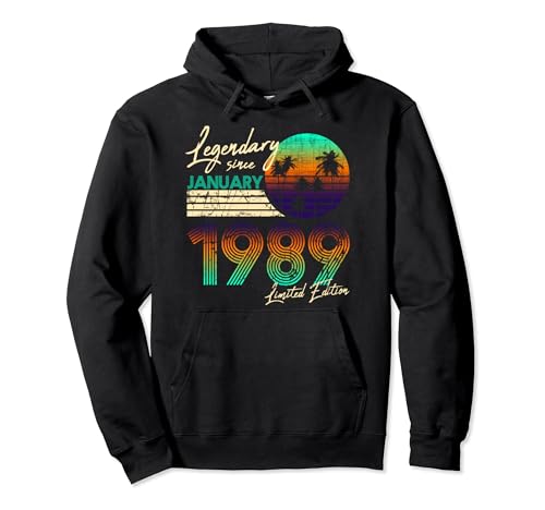 Comprar Legendario cumpleaños desde enero 1989 Sudadera con Capucha Top Catálogo Precio 2024 | regaloscumple.com