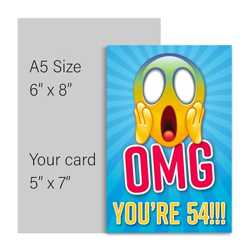 Ofertas en regaloscumple.com Divertida cumpleaños 54 amigo, OMG 54 tarjeta tarjeta hermana, cumpleaños tarjeta