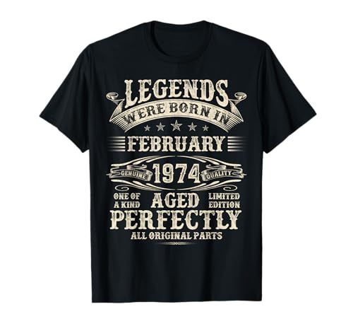 Comprar Regalos cumpleaños número 51 para Ideas para regalar hombres 51 años febrero 1974 Camiseta Ofertas 2025 | regaloscumple.com