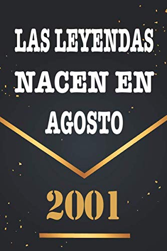 Consigue ahora Las Leyendas Nacen En Agosto De 2001: Libro visitas 19 años cuaderno 120 páginas felicitaciones idea regalo regalo 19 aniversario para pareja niño Ideas para regalar mujer hombre Ofertas 2024 | regaloscumple.com