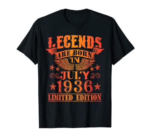 Comprar Cumpleaños Julio 1936 Edición Limitada Cumpleaños Regalo Legend July Camiseta Ofertas 2024 | regaloscumple.com