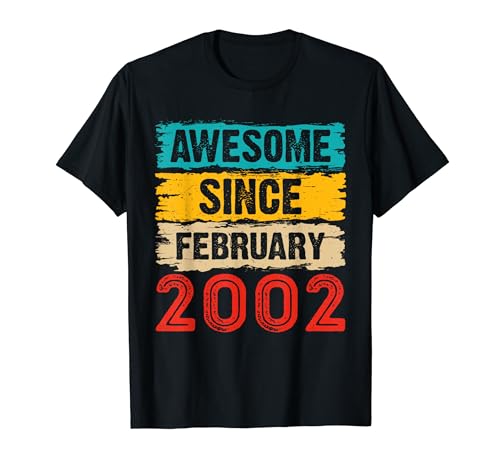 Consigue ahora Catálogo 22 años impresionante desde febrero 2002 regalos cumpleaños 22 Camiseta Ofertas 2025 | regaloscumple.com