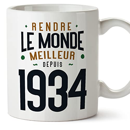 Comprar MUGFFINS Tazas 1934 BlackFriday Cumpleaños - En Francés - Rendre le Monde Meilleur - 11 oz / 330 ml - Regalo original y divertido Rebajas 2024 | regaloscumple.com