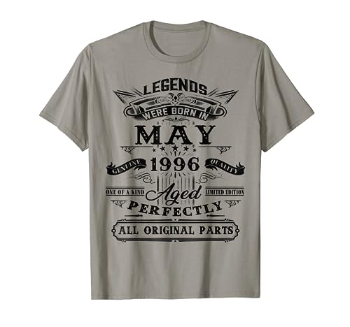 Consigue ahora Té vintage 25 cumpleaños para leyendas nacidas en mayo Catálogo 1996 Camiseta Top Precio 2024 | regaloscumple.com