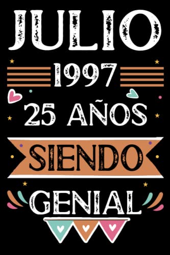 Consigue ahora CUADERNO Julio 1997 25 Años Siendo Genial: 25 años. Libro visitas cuaderno 110 páginas felicitaciones Promoción idea regalo regalo Para la esposa novia mujer La madre Top Precio 2025 | regaloscumple.com