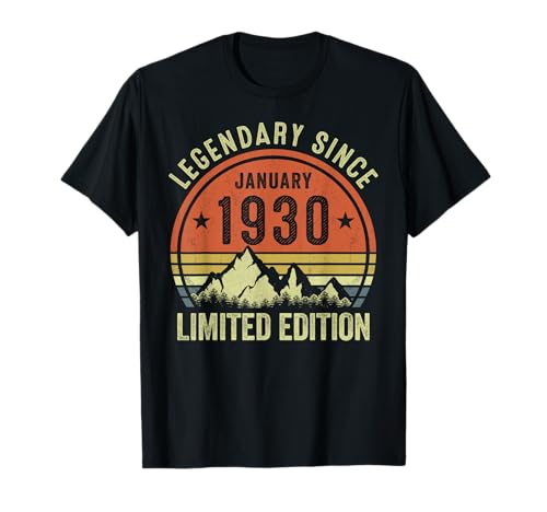 Consigue ahora Legendario desde enero BlackFriday 1930 edición limitada 95 cumpleaños Camiseta Rebajas 2024 | regaloscumple.com