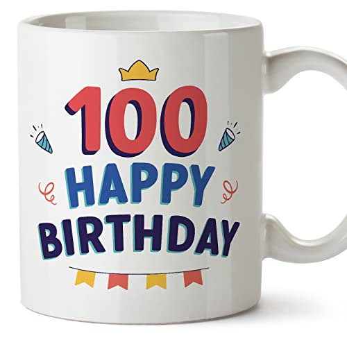 Comprar MUGFFINS Tazas 100 Cumpleaños - En Inglés - Happy Birthday! - 11 oz / Promoción 330 ml - Regalo original y divertido Rebajas 2024 | regaloscumple.com
