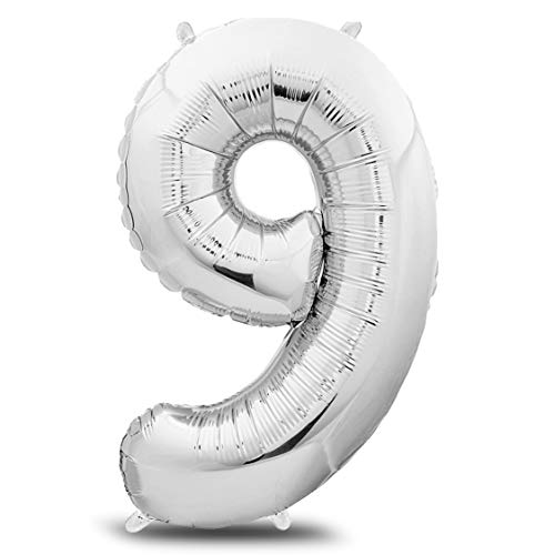 Comprar Envami® Globos Cumpleãnos 9 Plateado - 101 CM Globo 9 Años - Globo Numero 9 - Decoracion 9 Cumpleaños Niños Niñas - Globos Numeros Gigantes Para Fiestas - Vuelan Ideas para regalar con Helio Rebajas 2025 | regaloscumple.com