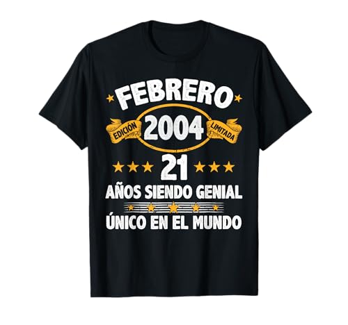 Comprar Catálogo Febrero 2004 21 Años Hombre Cumpleaños Regalo Febrero 2004 Camiseta Rebajas 2024 | regaloscumple.com