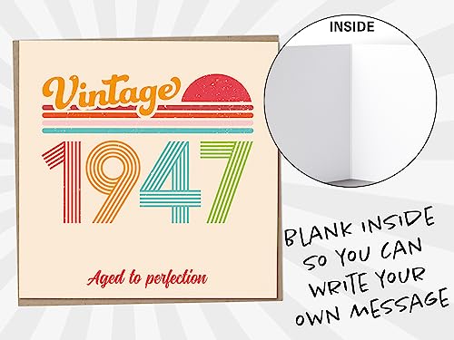 Ofertas en regaloscumple.com Tarjeta   cumpleaños 76 – Vintage 1947 Aged to Perfection  divertida tarjeta   felicitación para hombres y mujeres  tarjetas   cumpleaños para mujeres  tarjetas   cumpleaños para hombres  tarjeta