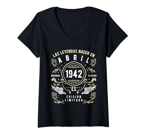 Comprar Las Leyendas Nacen En Abril Navidad 1942 Camiseta Cuello V Ofertas 2023 | regaloscumple.com