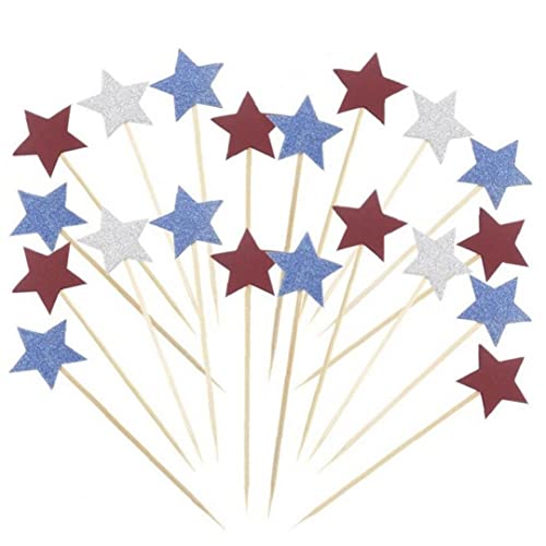 Comprar 40 Unids Brillo 4 De Julio Tortero Topper Catálogo Día De Independencia Decoración Decoración Rojo Azul Cake Topper 4th Decoración De Fiesta De Cumpleaños Ofertas 2025 | regaloscumple.com