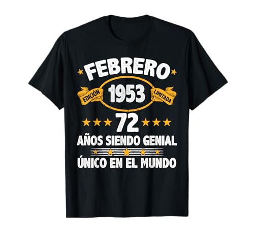 Consigue ahora Febrero 1953 72 Años Hombre Cumpleaños Regalo Febrero 1953 Navidad Camiseta Ofertas 2025 | regaloscumple.com