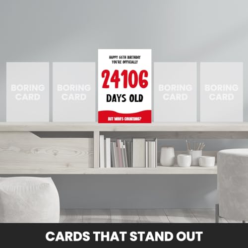 Comprar en Amazon Hey Chimp Divertida tarjeta de cumpleaños número 66 para hombres y mujeres, oficialmente 24106 días edad, humorística cumpleaños,