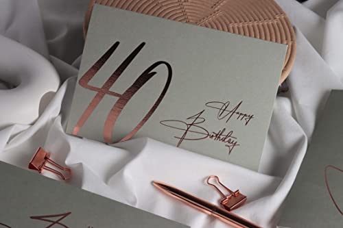 Top Precios JoliCoon Tarjeta 40 cumpleaños - Happy Birthday felicitacion con sobre y un sello de cera