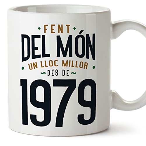 Comprar MUGFFINS Tazas 1979 Cumpleaños - En Catalán - Fent Navidad del Món un Lloc Millor - 11 oz / 330 ml - Regalo original y divertido Top Precio 2024 | regaloscumple.com