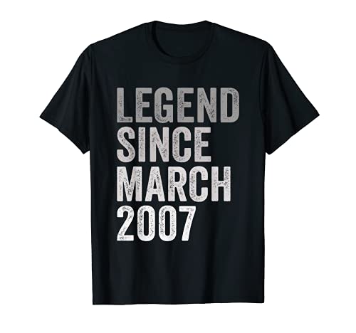 Comprar Cumpleaños Leyenda Desde Marzo De 2007 Año y De Cumpleaños Nacimiento Camiseta Top Precio 2024 | regaloscumple.com