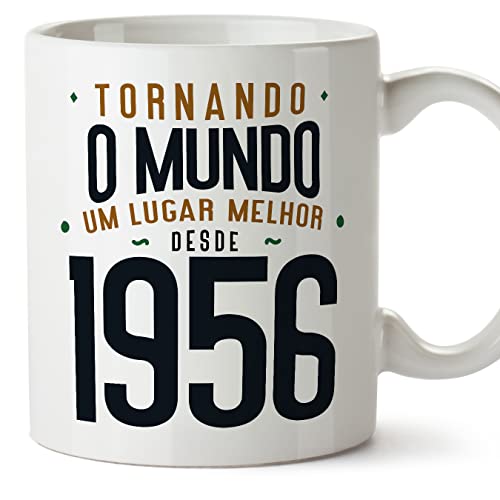 Consigue ahora MUGFFINS Tazas 1956 Cumpleaños - En Portugués - Tornando o Mundo um Lugar Melhor - 11 oz / 330 Catálogo ml - Regalo original y divertido Ofertas 2024 | regaloscumple.com
