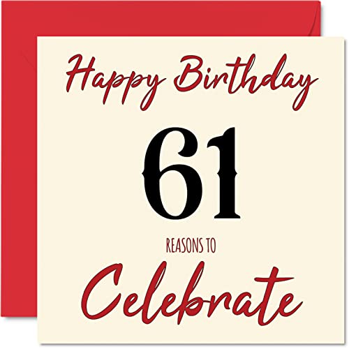 Comprar Divertidas tarjetas cumpleaños 61 para hombres y mujeres BlackFriday Reasons To - Tarjeta feliz cumpleaños para papá mamá abuelo abuela tía primo 145 mm x 145 mm tarjeta felicitación 61 Top Precio 2024 | regaloscumple.com