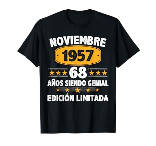 Comprar Noviembre 1957 68 Años Hombre Cumpleaños Noviembre 1957 Cumpleaños Camiseta Top Precio 2025 | regaloscumple.com