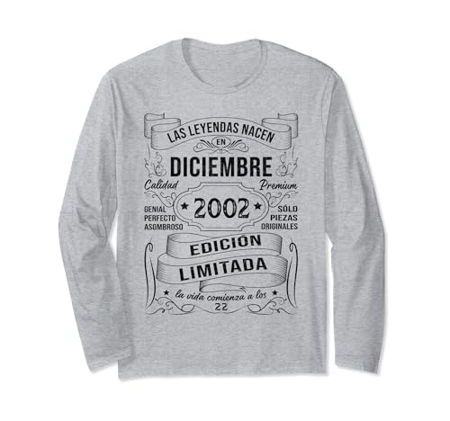 Consigue ahora 22 Años Regalos Cumpleaños Hombre Las Leyendas Nacen Diciembre 2002 Manga Larga Rebajas 2024 | regaloscumple.com