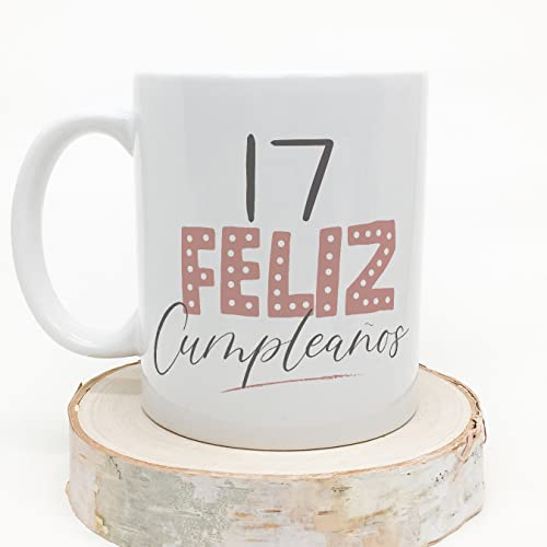 Top Precios MUGFFINS Tazas 17 Cumpleaños - En Español - ¡Feliz Cumpleaños! Rosa - 11 oz / 330 ml - Regalo original y divertido