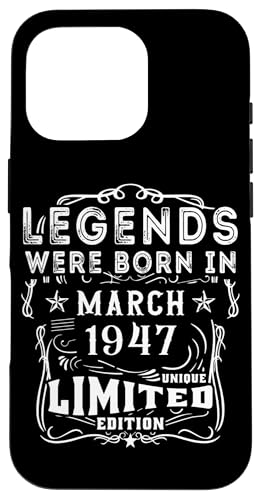 Consigue ahora Carcasa para iPhone 16 Promoción Pro Cumpleaños Marzo 1947 Edición Limitada Regalo March 1947 Top Precio 2025 | regaloscumple.com