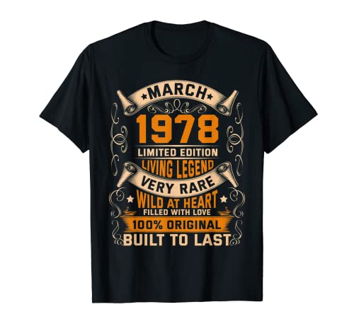 Consigue ahora Navidad Leyendas cumpleaños Original marzo 1978 Camiseta Rebajas 2025 | regaloscumple.com