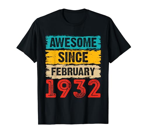 Comprar 92 años impresionante desde febrero 1932 Cumpleaños regalos cumpleaños 92 Camiseta Rebajas 2024 | regaloscumple.com