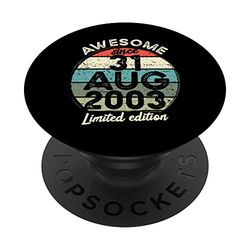 Comprar Camiseta cumpleaños 20 años 31 agosto Catálogo 2003 PopSockets PopGrip Intercambiable Rebajas 2025 | regaloscumple.com