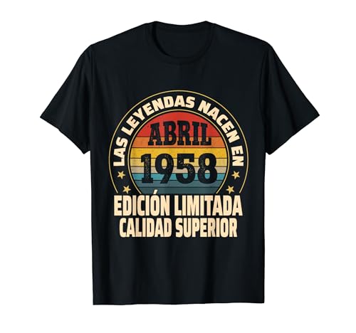 Consigue ahora Edición Limitada Abril 1958 - Cumpleaños 66 Años Ideas para regalar Camiseta Top Precio 2024 | regaloscumple.com