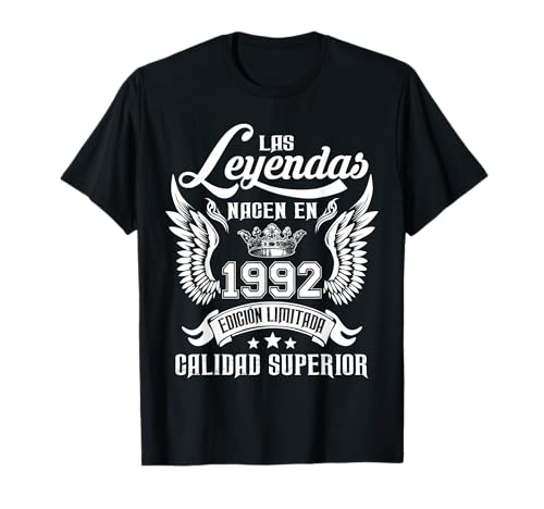 Consigue ahora Regalos Cumpleaños Las Leyendas Nacen En 1992 Camiseta Rebajas 2025 | regaloscumple.com