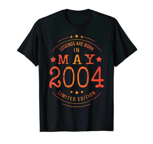 Comprar Cumpleaños Mayo 2004 Edición Limitada Regalo Legend May Ideas para regalar Camiseta Ofertas 2025 | regaloscumple.com
