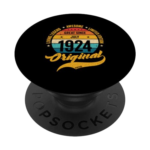 Consigue ahora Julio 1924 Regalos Cumpleaños Retro Años Vintage Bday Clásico PopSockets PopGrip Intercambiable Top Precio 2024 | regaloscumple.com
