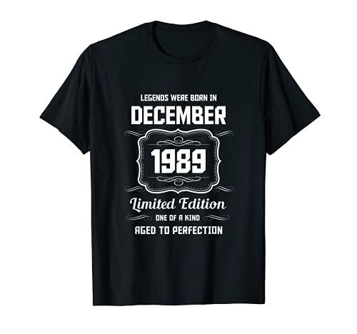 Consigue ahora Feliz Cumpleaños Diciembre Ideas para regalar 1989 Camiseta Rebajas 2024 | regaloscumple.com