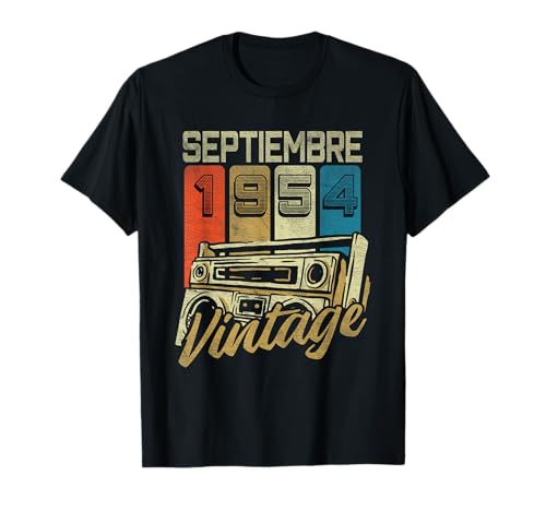 Consigue ahora Septiembre 1954 Vintage - Navidad 70 Años Regalo Cumpleaños Hombre Camiseta Rebajas 2025 | regaloscumple.com