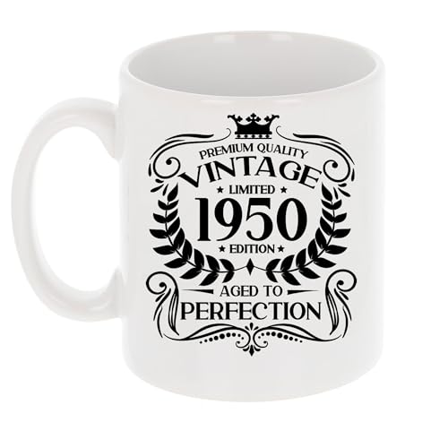 Consigue ahora Always Looking Good Regalo cumpleaños número 74 para hombres diseño vintage Navidad 1950 envejecido a la perfección regalo para los amantes del café taza té regalo para niños 74 años taza Rebajas 2025 | regaloscumple.com